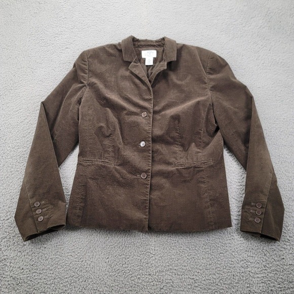 Ann Taylor Loft Stretch Jacket Womens 8 Brown‎ Buttons Long Sleeve - Picture 1 of 14